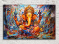 Vibrant Ganesha Abstract Digital Artwork