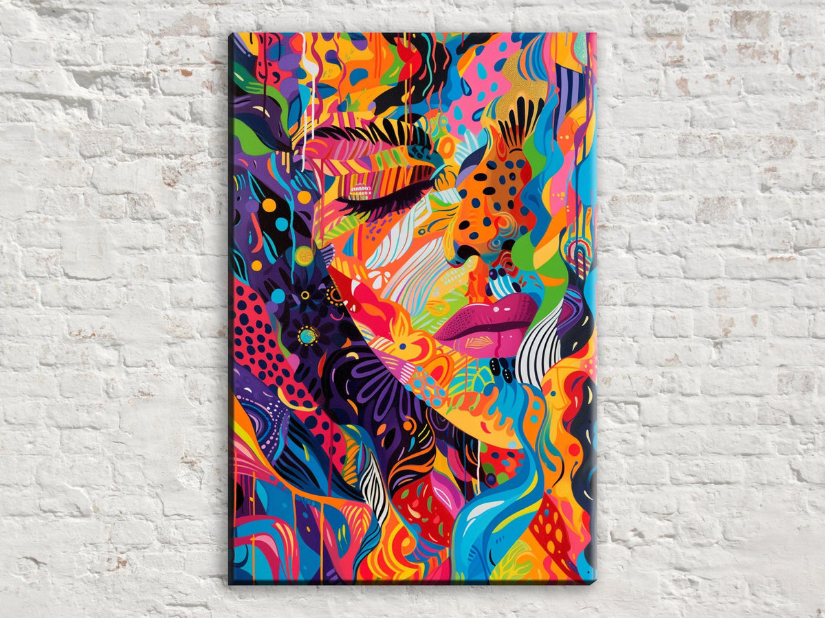 Vibrant Abstract Female Portrait Digital Art