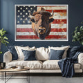 American Bison Grunge Flag Digital Artwork