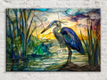 Stained Glass Blue Heron Digital Art