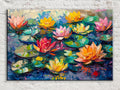 Vibrant Impasto Water Lilies Digital Art