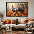 Autumn Turkey and Pumpkins Digital Art