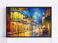 New Orleans French Quarter Night Watercolor Digital Art