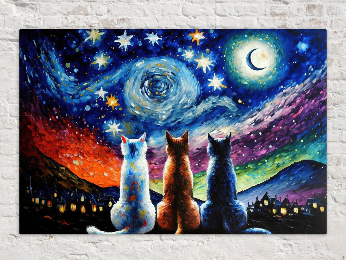 Starry Night Cats Digital Art
