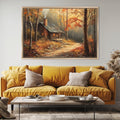 Autumn Cabin in the Woods Digital Artwork