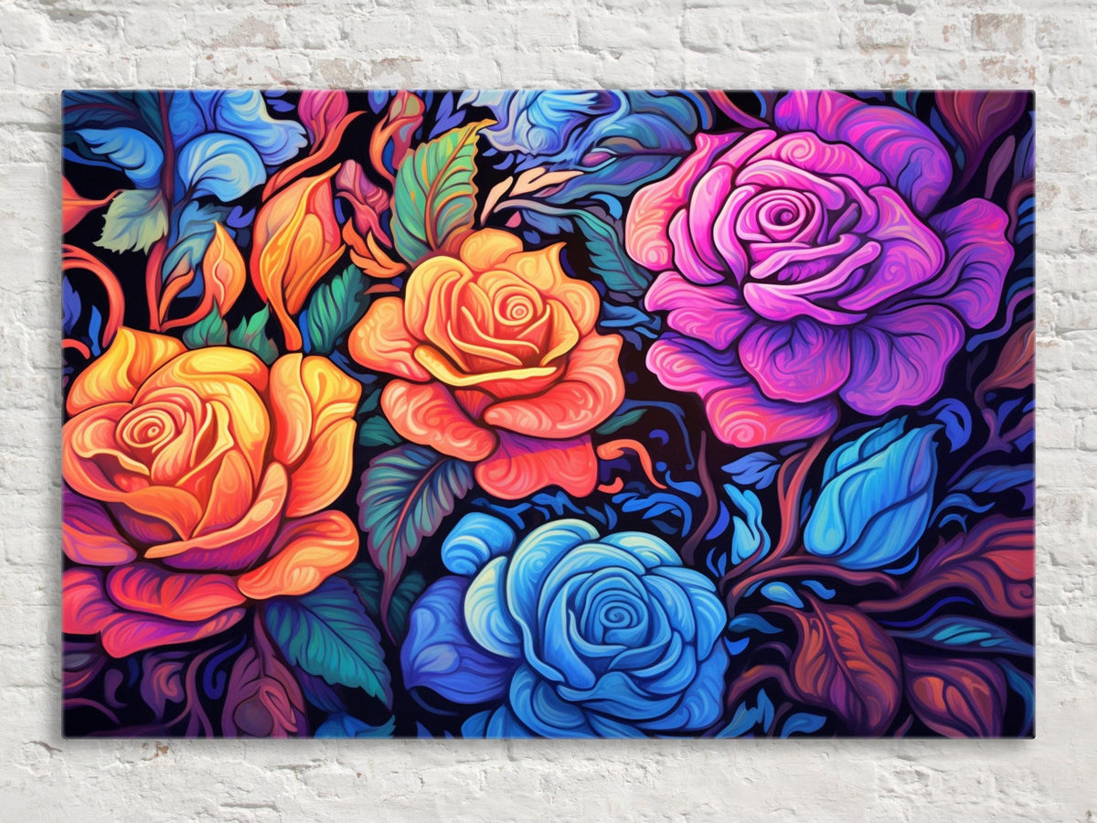 Neon Blossom Symphony Digital Art