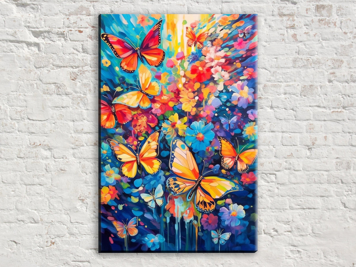 Vibrant Butterfly Garden Digital Artwork