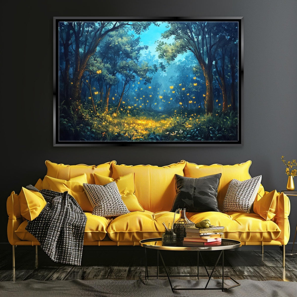 Enchanted Forest Fireflies Digital Art