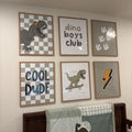 Dino Boys Club Digital Wall Art Gallery Set
