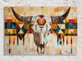 Boho Aztec Bull Skull Digital Art