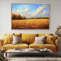 Golden Wheat Field Landscape Digital Artwork
