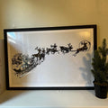 Vintage Santa Sleigh Digital Artwork