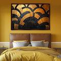 Golden Art Deco Geometric Waves Digital Download