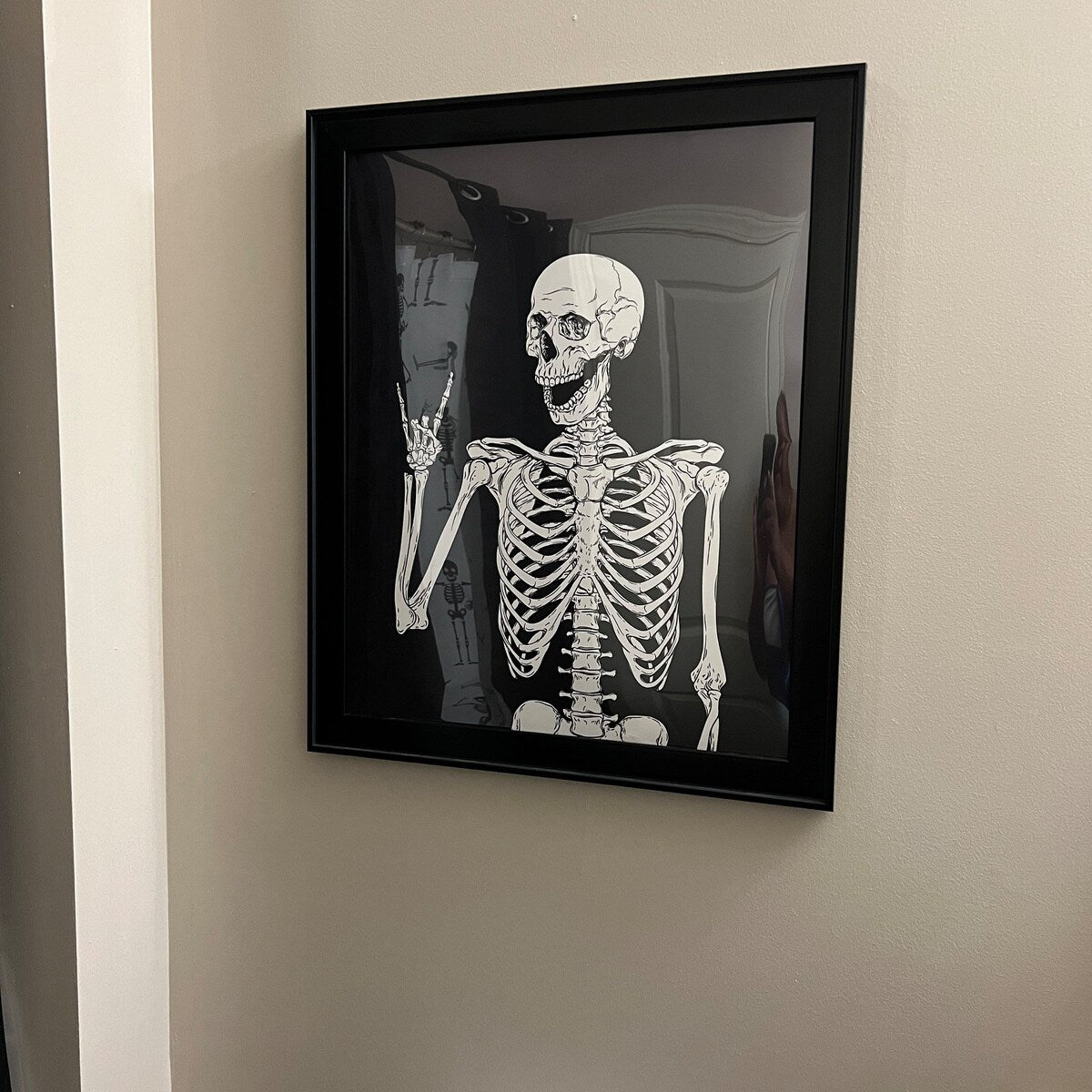 Rock On Skeleton Digital Art Print
