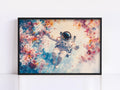 Astronaut in Cosmic Blossoms Digital Art