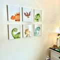 Watercolor Dinosaur Nursery Art Set of 6