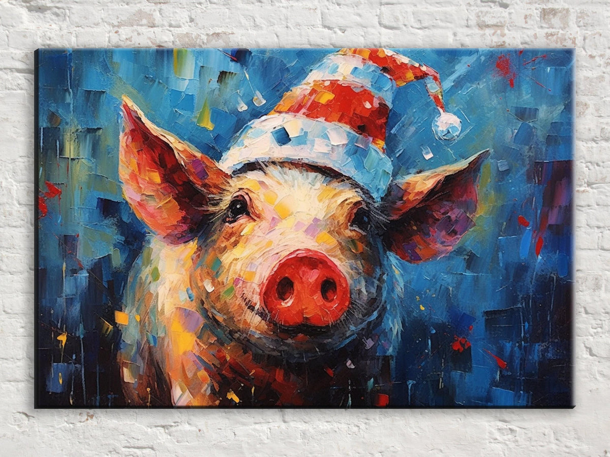 Festive Piggy Digital Art Print