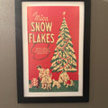 Vintage Mica Snowflakes Christmas Tree Digital Print