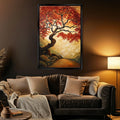 Crimson Canopy Digital Tree Painting