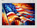 Vibrant American Flag Impasto Digital Artwork