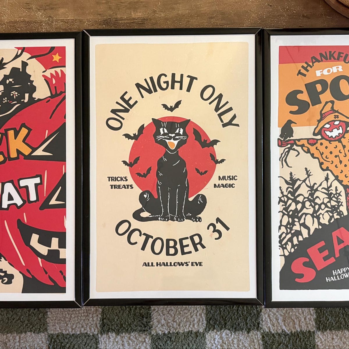 Vintage Black Cat Halloween Instant Digital Download Art