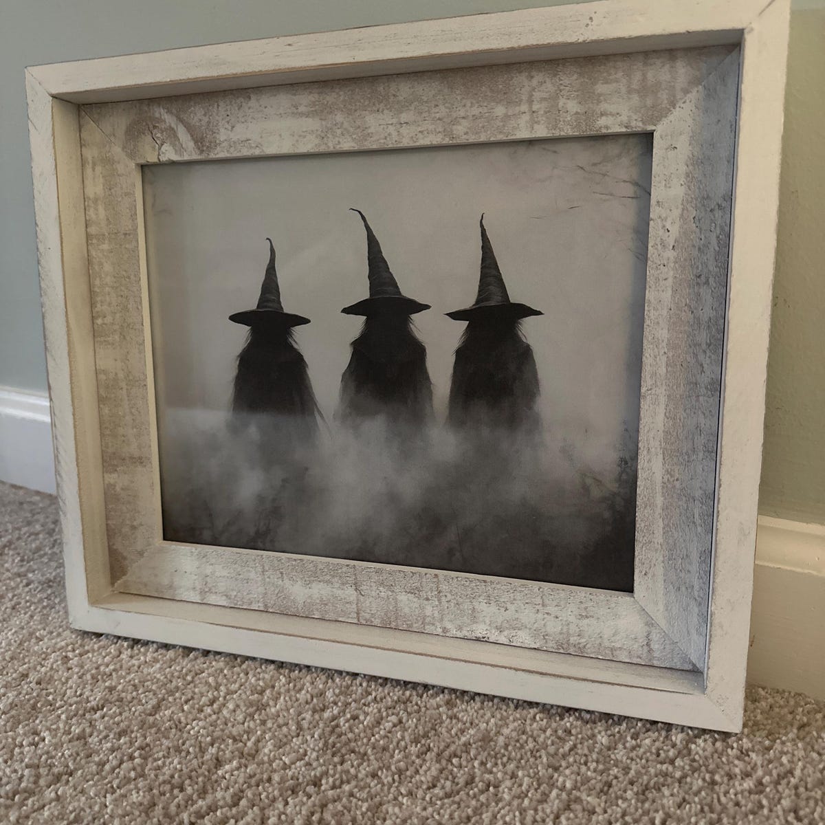 Three Witches Foggy Silhouette Digital Art