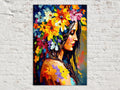 Vibrant Floral Woman Digital Artwork