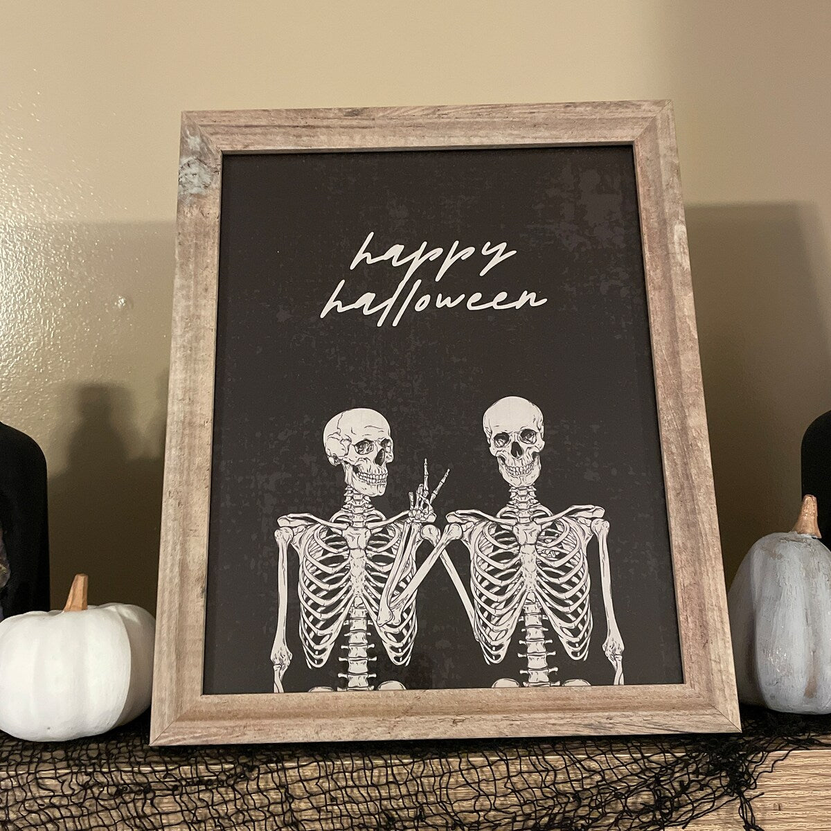 Happy Halloween Skeletons Digital Artwork