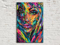 Vibrant Abstract Woman Portrait Digital Art