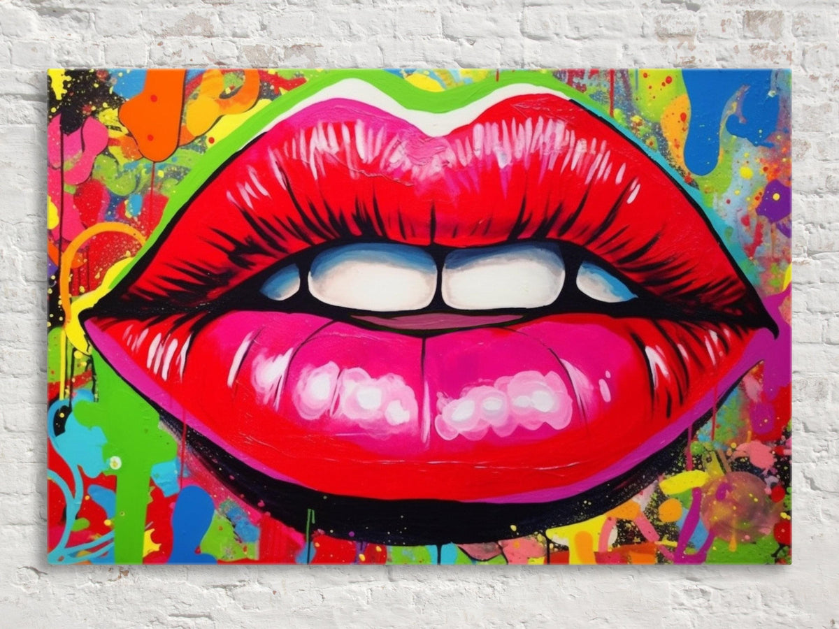 Vibrant Graffiti Lips Digital Art