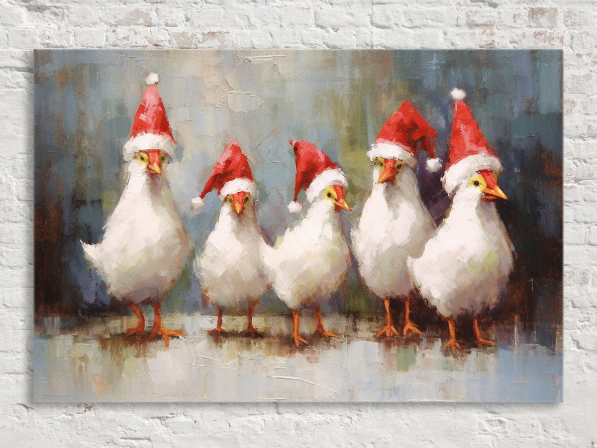 Festive Chickens Digital Art Print