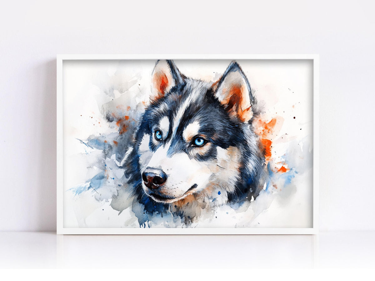Watercolor Husky Digital Art