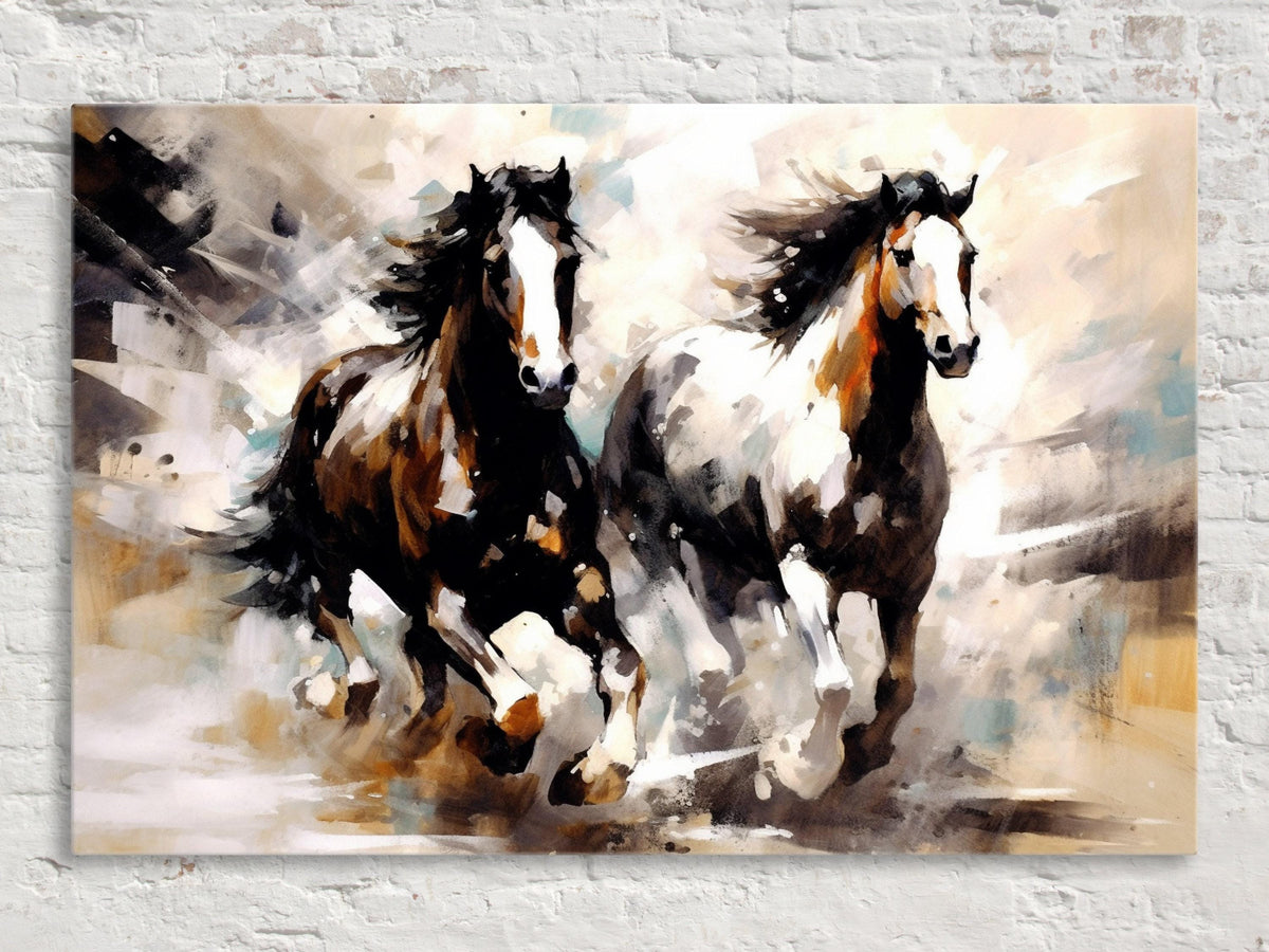 Galloping Stallions Digital Art