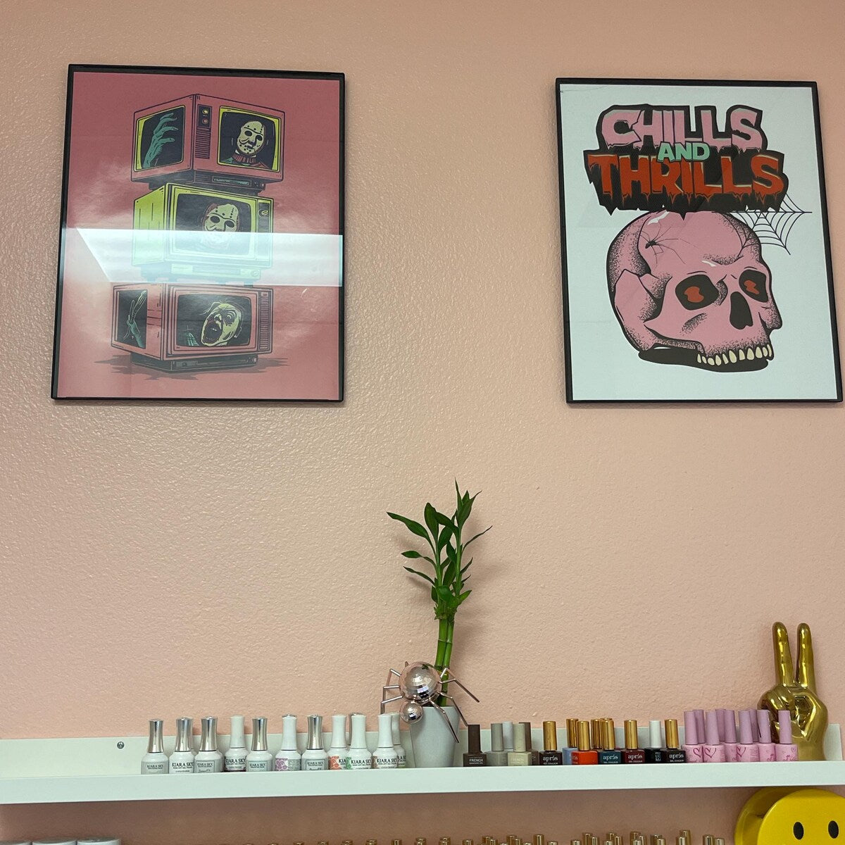 Chills and Thrills Pink Skull Digital Art