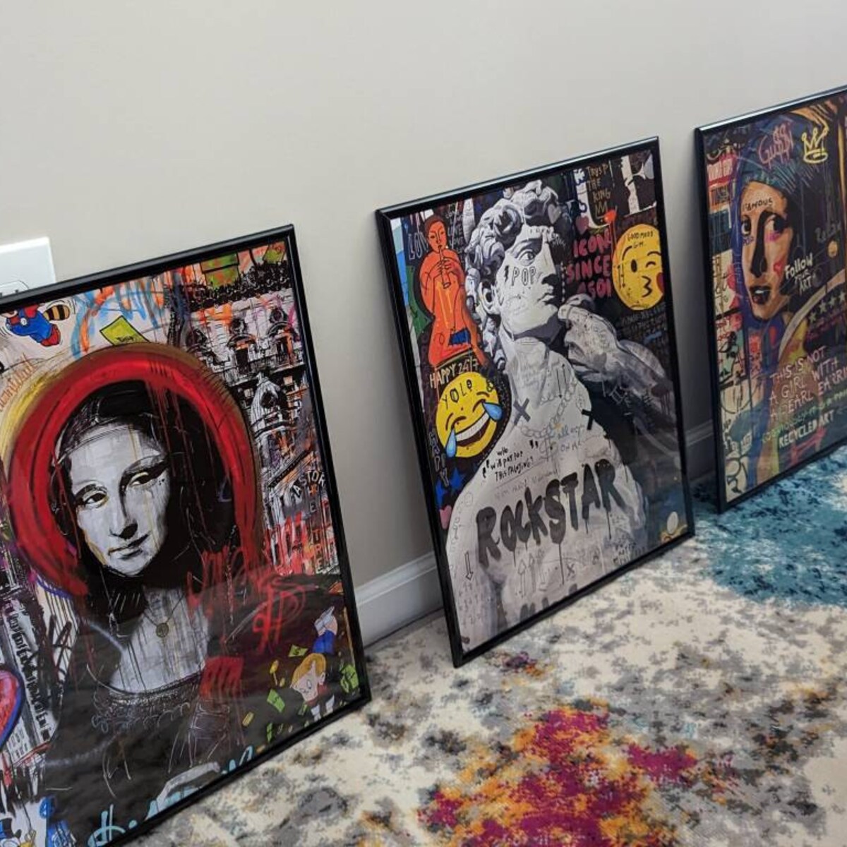 Urban Rockstar Graffiti Digital Art Trio
