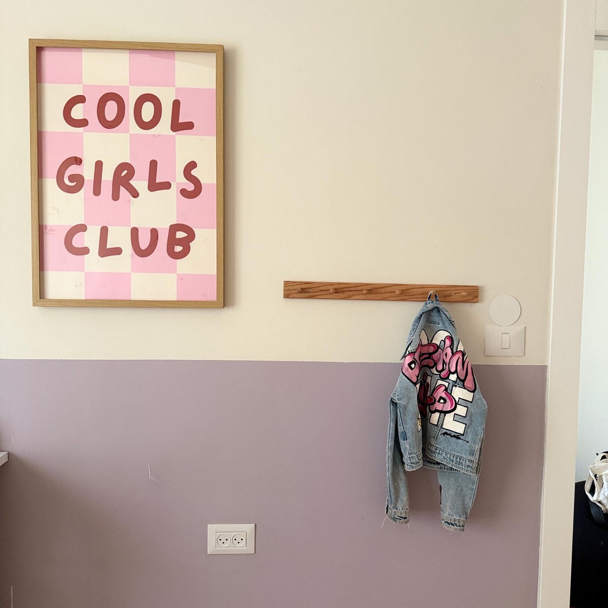 Cool Girls Club Pink Checkered Digital Wall Art