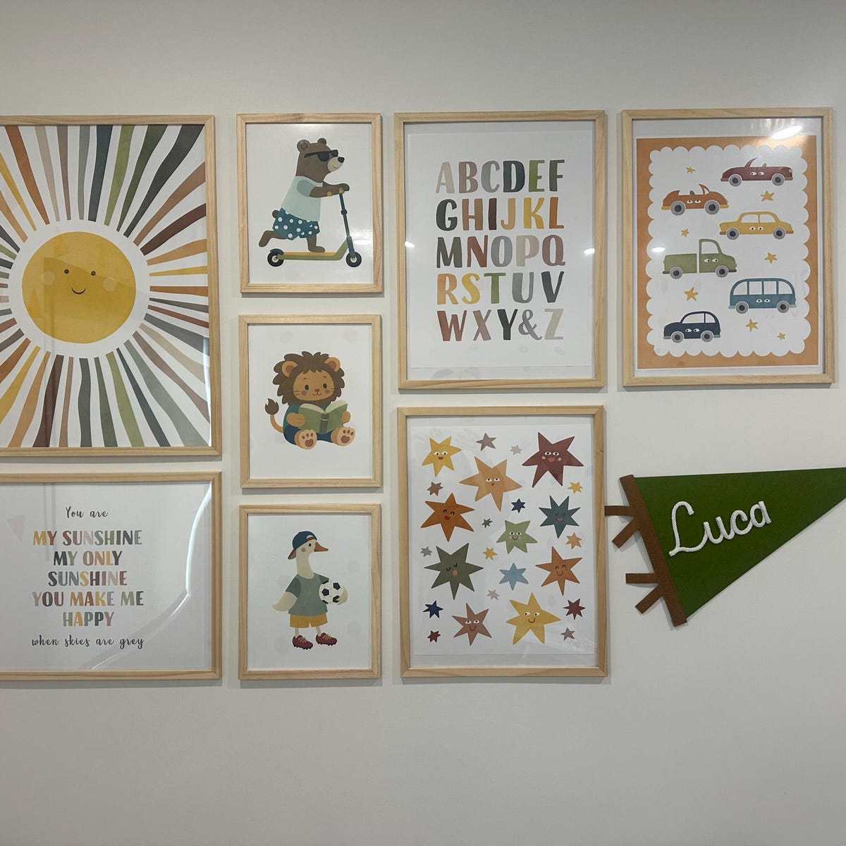 Boho Nursery Wall Art Gallery Set