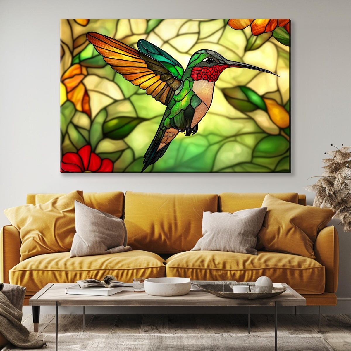 Stained Glass Hummingbird Digital Art