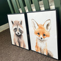 Charming Woodland Animals Raccoon and Fox Digital Artwork Set