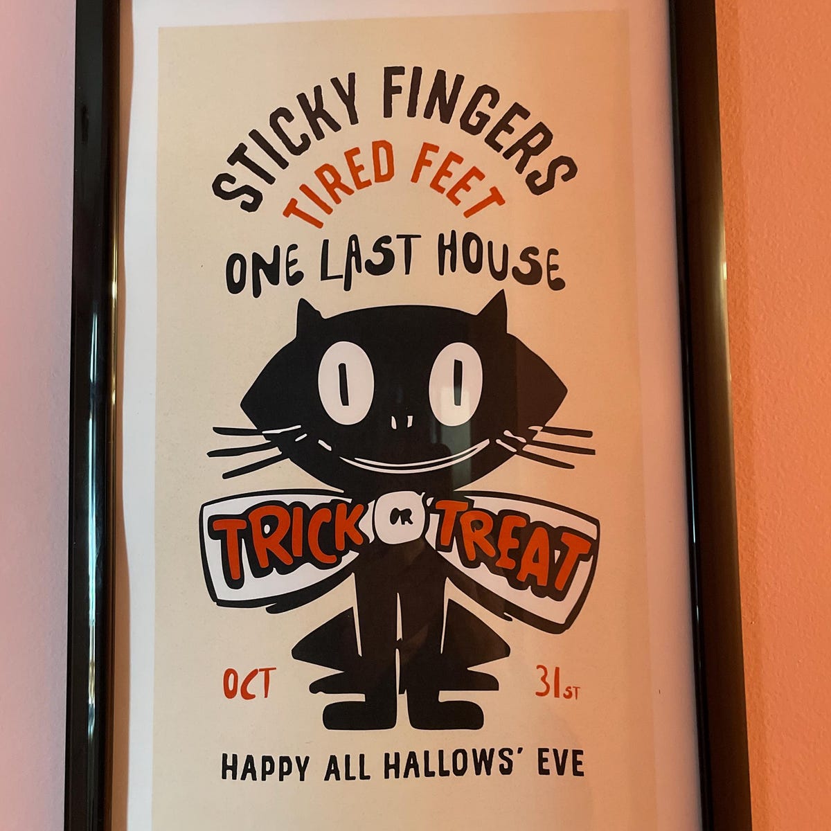 Sticky Fingers Black Cat Halloween Digital Art Print