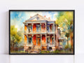 Southern Elegance Watercolor Digital Artwork