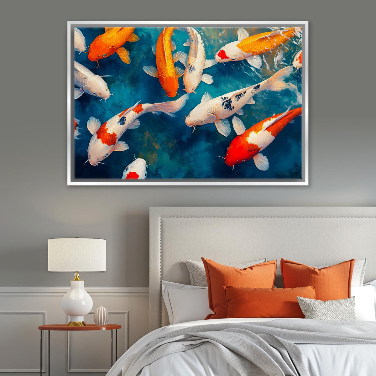 Vibrant Koi Pond Digital Artwork