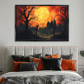 Eerie Halloween Moonlight Cemetery Digital Artwork