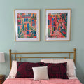Vibrant Mediterranean Village Digital Art Set