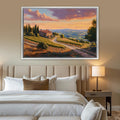 Tuscan Sunset Vineyard Digital Art Print