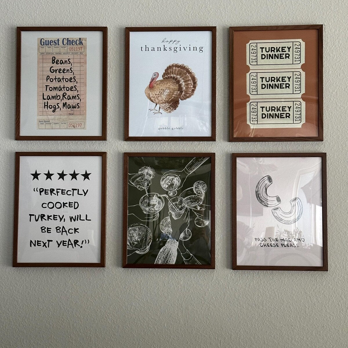 Thanksgiving Foodie Wall Art Gallery Set