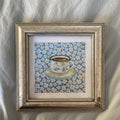Blue Floral Tea Cup Digital Artwork