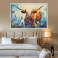 Vibrant Longhorn in Bluebonnets Digital Artwork
