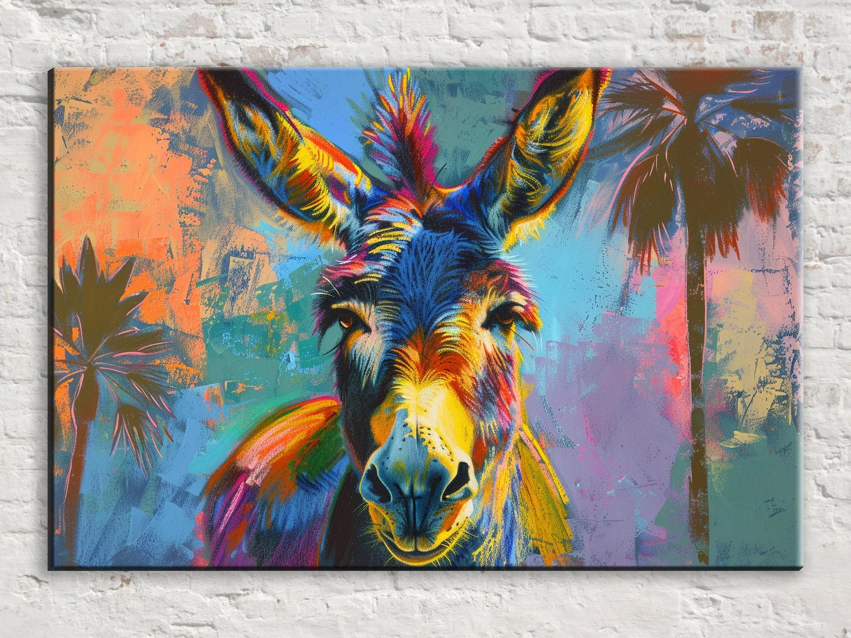 Vibrant Donkey Tropical Pop Art Digital Download