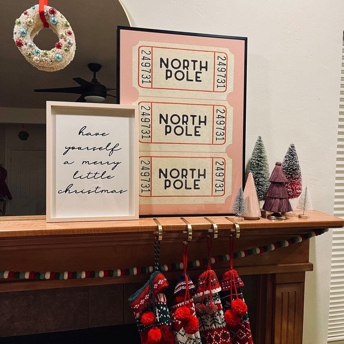 North Pole Vintage Ticket Digital Artwork
